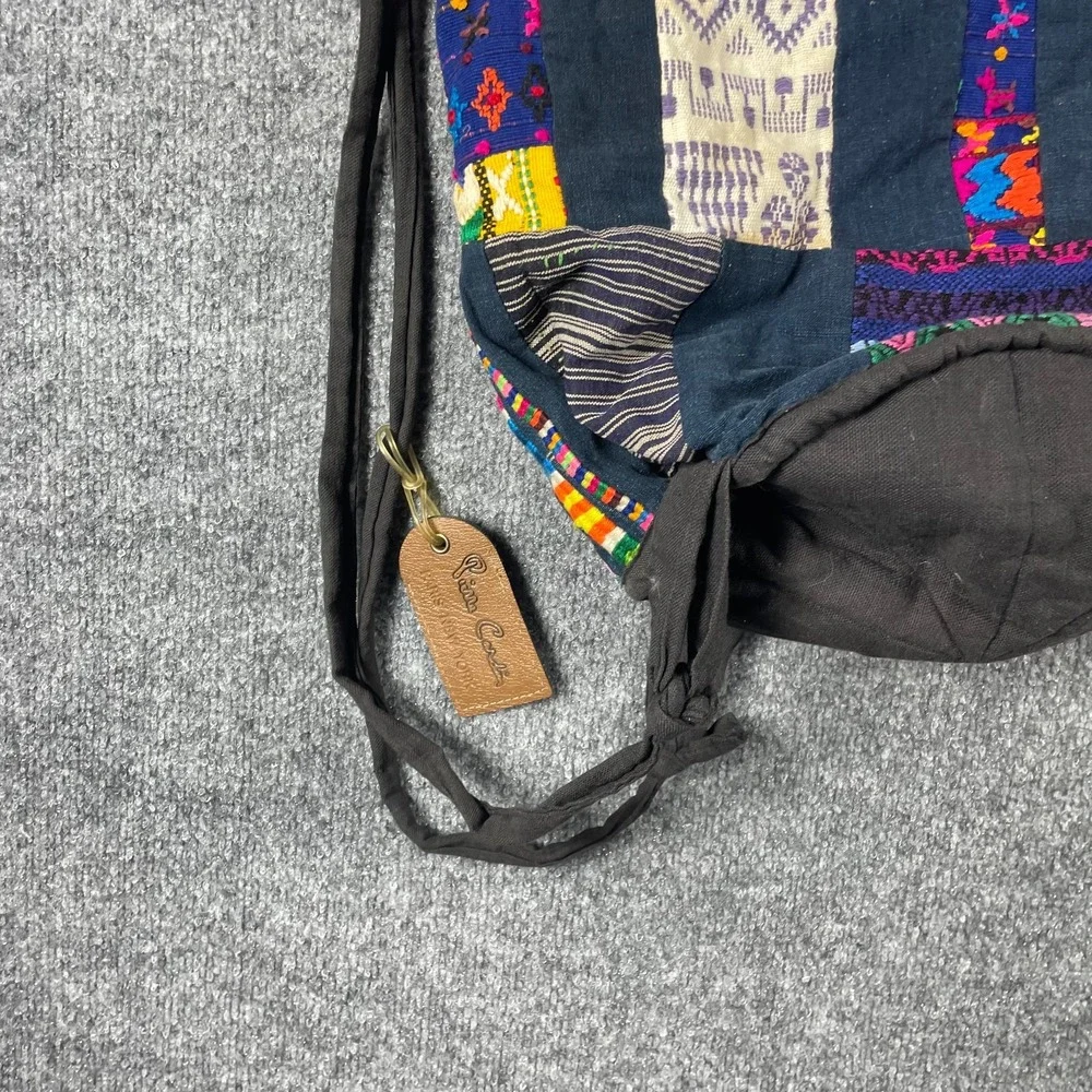 Patchwork Backpack Tote Bag‎ Colorful Hippie Hobo Boho Lined Sack Retro Cotton